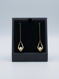18k gold Akoya pearl drop earrings in a black gift box