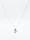 Lavender pearl pendant necklace from the solitaire set on a white background