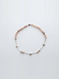 Multicolour freshwater and stick pearl necklace on white background